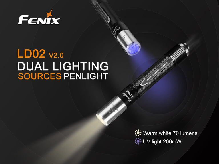 TACTICAL PENLIGHT LD02 V2.0 EDC CON ILLUMINATORE UV FENIX