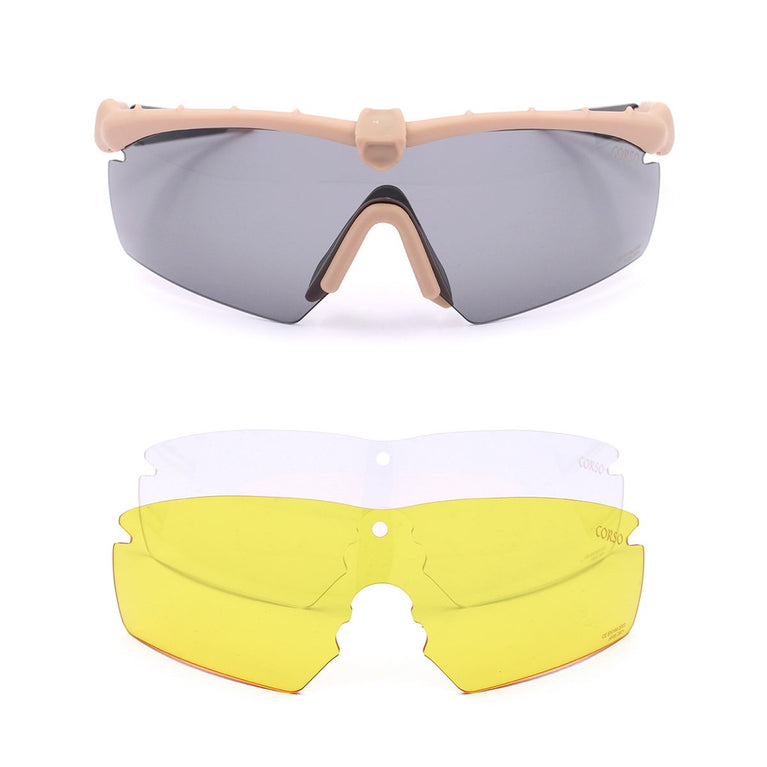 OCCHIALI CON 3 LENTI REVENGE ROGER CON MONTATURA COYOTE CORSO