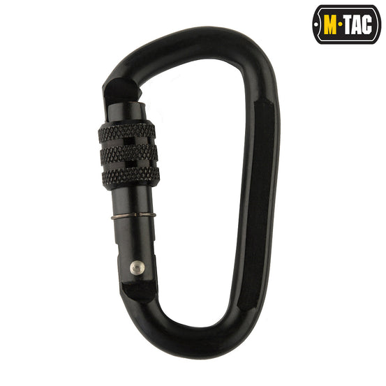 Moschettone carabiner 10 cm acciaio Colorazione Nera M-TAC