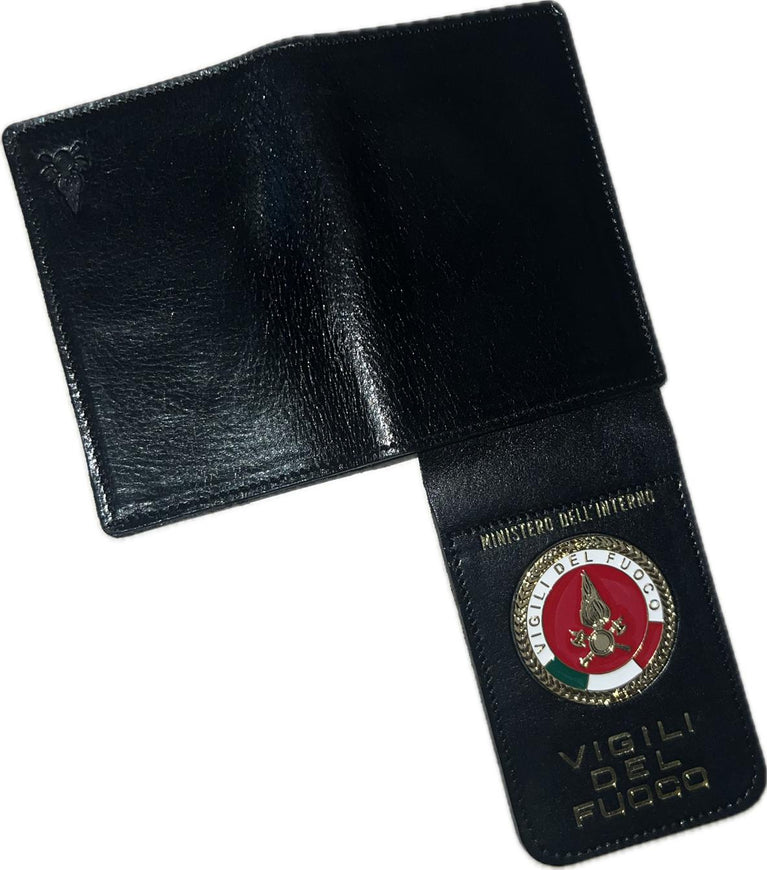 PORTAFOGLIO VIGILI DEL FUOCO CON PLACCA IN PELLE ASCOT