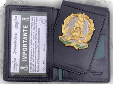 PORTAFOGLIO IN PELLE CON PLACCA GUARDIA DI FINANZA ASCOT