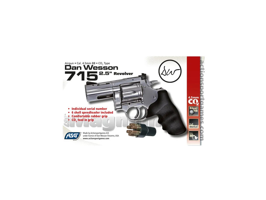 PISTOLA MAGNUM A CO2 .357 CANNA DA 2,5" CAL. 4,5 <7,5J ASG