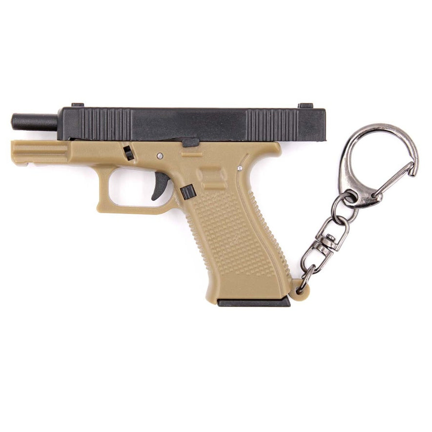 PORTACHIAVE A FORMA DI PISTOLA G19 NERA/TAN DA 6,5CM BLOOD HERITAGE