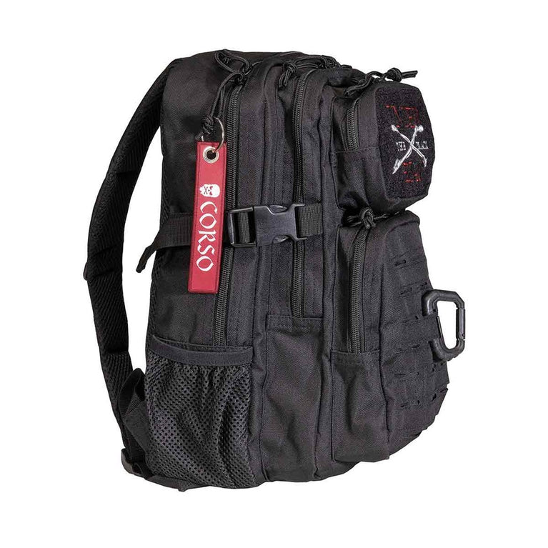 ZAINO NERO DA 14L CON MOSCHETTONE CORSO