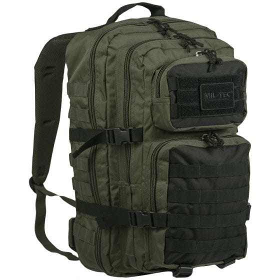 ZAINO ASSAULT GRANDE 36L BICOLORE VERDE E NERO MILTEC