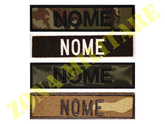 Patch Ricamata Con Nome Completa Di Velcro