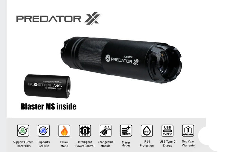 SILENZIATORE PREDATOR XX CON MODULO TRACER BLASTER MS ACETECH