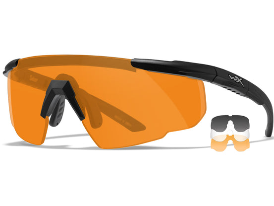 OCCHIALI PROTTETTIVI BALISTICI SABER ADVANCED SET CON TRE LENTI E MONTATURA NERA WILEY X