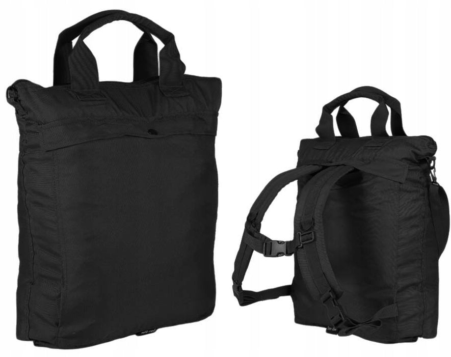 BORSA PORTA CASCO CON TRACOLLA E SPALLACCI NERA MILTEC
