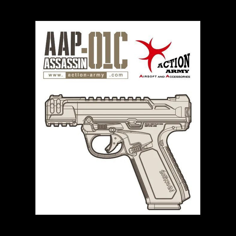 PISTOLA A GAS SHINOBI ASSASSIN GBB NERA FULL AUTO ACTION ARMY