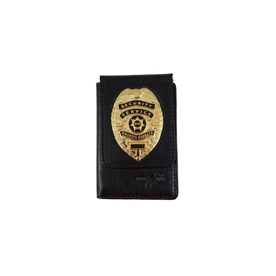 Portafoglio in pelle con placca Security Service ascot