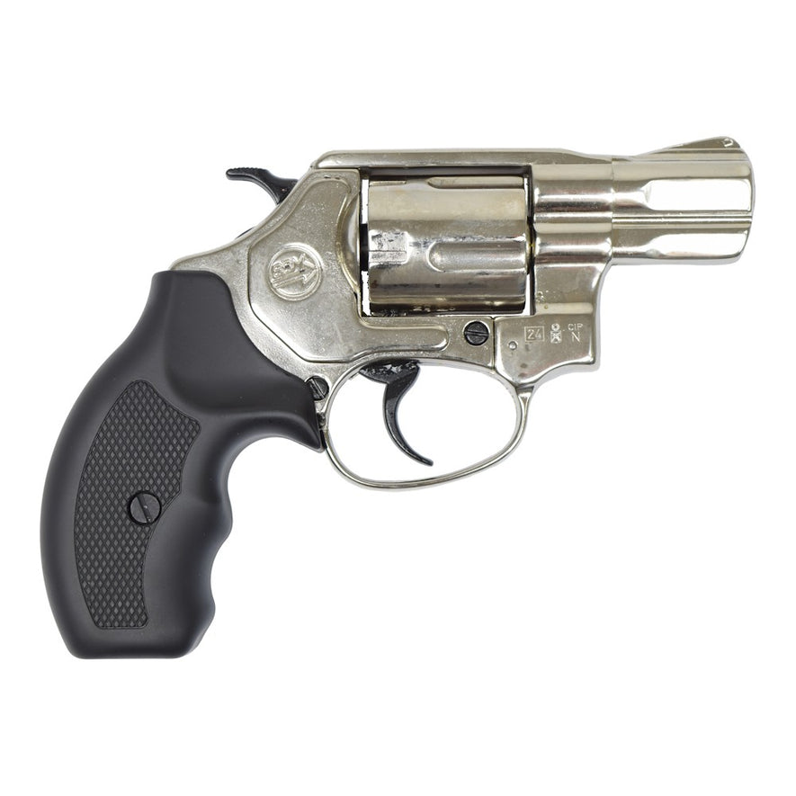 REVOLVER A SALVE IN METALLO NIKELATO NEW 380 CANNA CORTA BRUNI