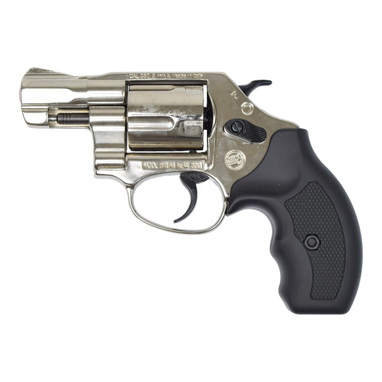 REVOLVER A SALVE IN METALLO NIKELATO NEW 380 CANNA CORTA BRUNI
