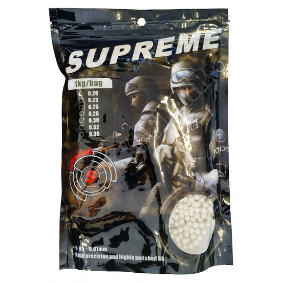 BUSTA DI PALLINI BIANCHI DA 1KG 0,28 GRAMMI SUPREME