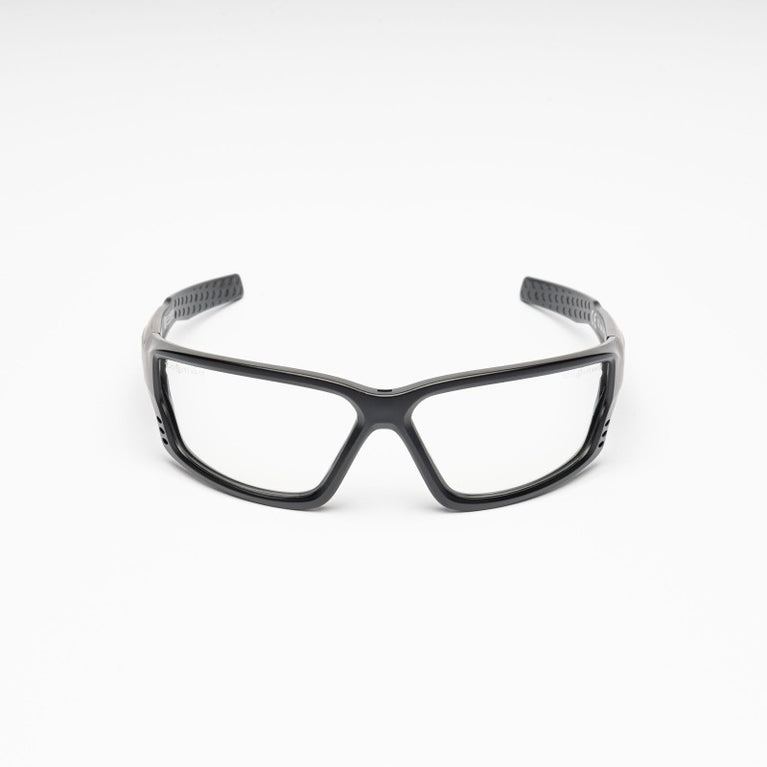 OCCHIALI ZYPHER CQSG001 CON LENTI TRASPARENTI E MONTATURA NERA CONQUER