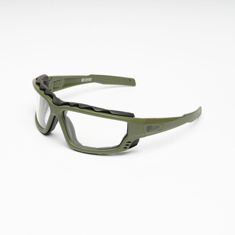 OCCHIALI ZYPHER CQSG001 CON LENTI TRASPARENTI E MONTATURA VERDE CONQUER