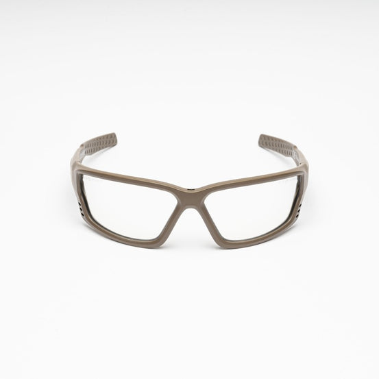 OCCHIALI ZYPHER CQSG001 CON LENTI TRASPARENTI E MONTATURA TAN CONQUER