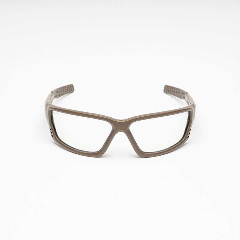 OCCHIALI ZYPHER CQSG001 CON LENTI TRASPARENTI E MONTATURA TAN CONQUER