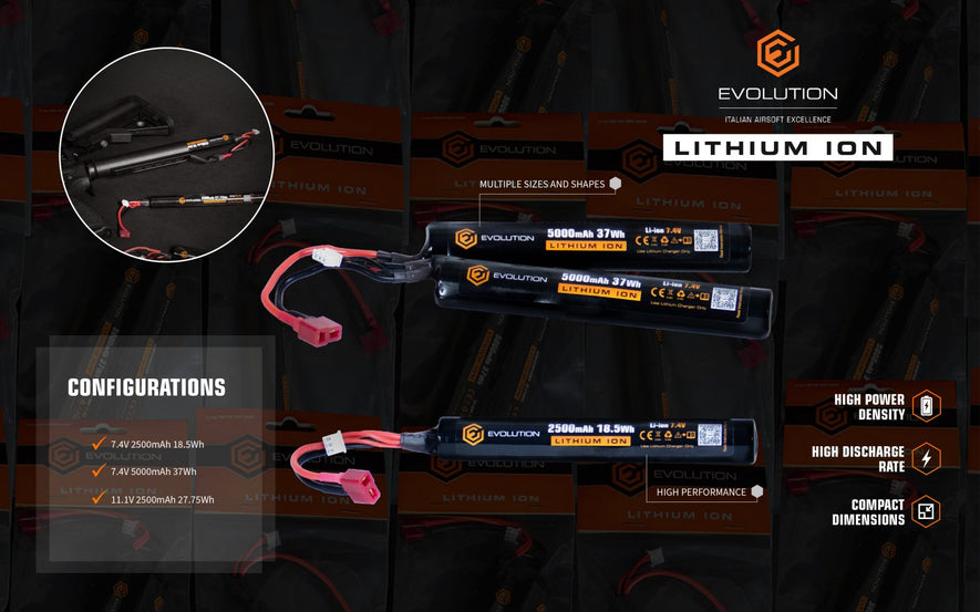 BATTERIA LI-ION 7,4V 2500mAh 18,5Wh CONNETTORE T-PLUG EVOLUTION