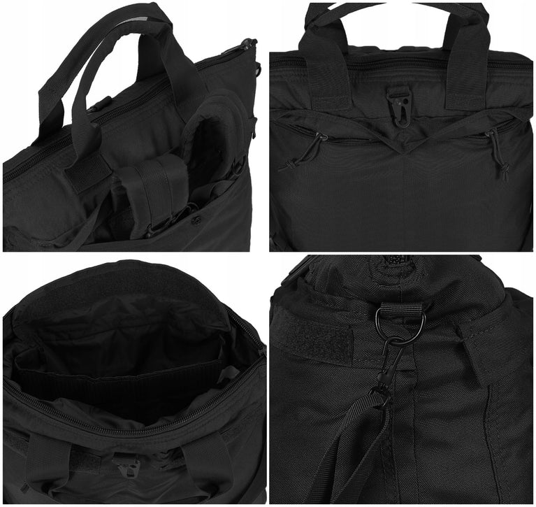 BORSA PORTA CASCO CON TRACOLLA E SPALLACCI NERA MILTEC