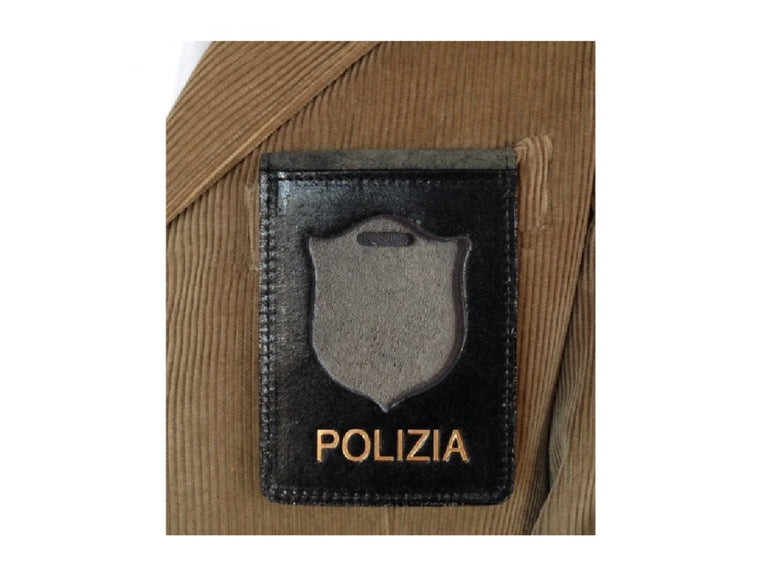PORTAFOGLIO POLIZIA DI STATO IN CUOIO CON ALLOGGIO PLACCA ASCOT