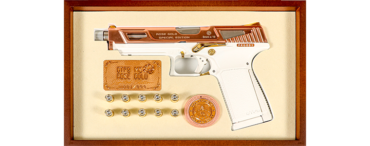 PISTOLA SOFTAIR GTP 9 MS SPECIAL EDITION ROSE & GOLD G&G