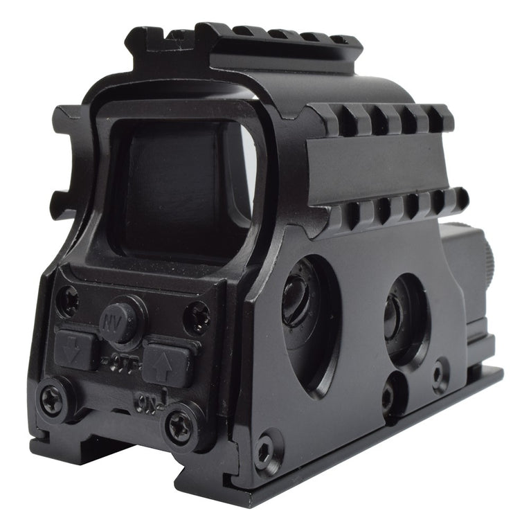 MIRINO OLOGRAFICO TIPO EOTECH CON LASER ROSSO JS TACTICAL