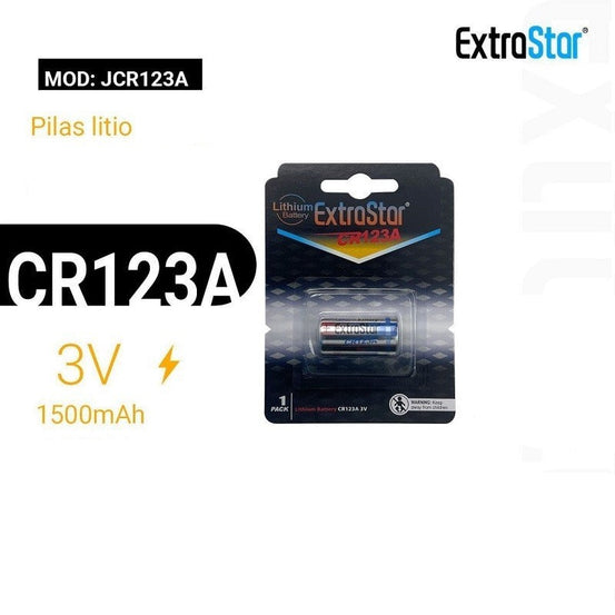 PILA AGLI IONI DI LITIO CR123A 3V 1500mAh EXTRA STAR