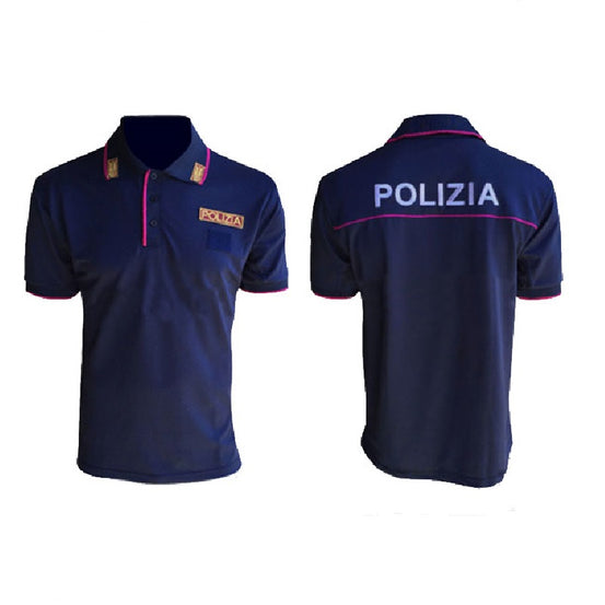 POLO POLIZIA DI STATO completa di ricami 100% poliestere
