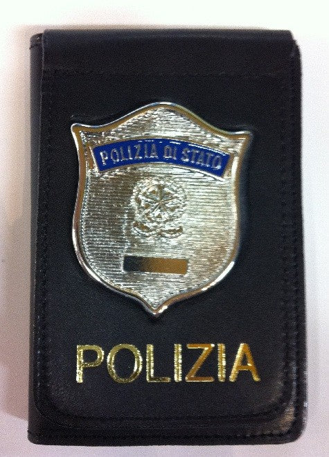 PORTAFOGLIO POLIZIA DI STATO IN CUOIO CON ALLOGGIO PLACCA ASCOT
