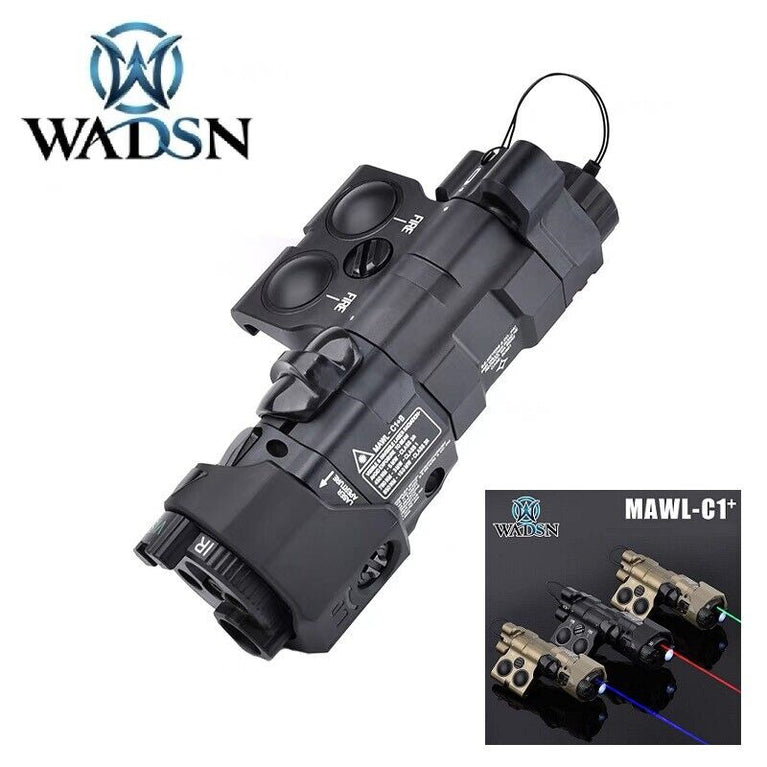 SISTEMA DI PUNTAMENTO MAWL C1 NYLON LASER ROSSO/IR CON LUCE LED/LED IR NERO WADSN
