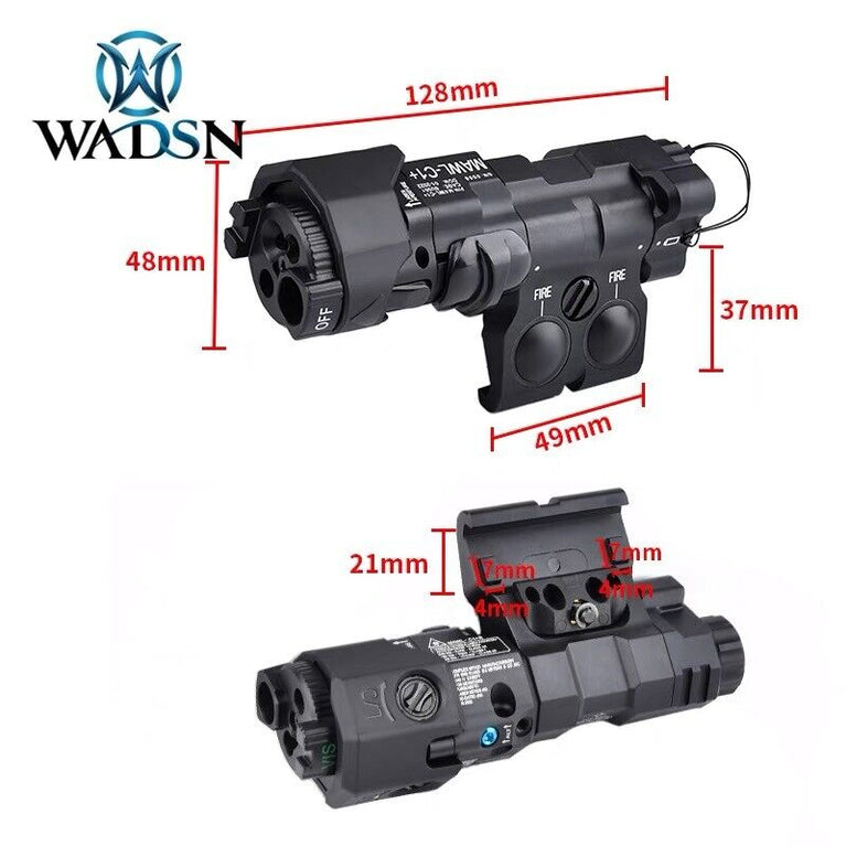 SISTEMA DI PUNTAMENTO MAWL C1 NYLON LASER ROSSO/IR CON LUCE LED/LED IR NERO WADSN