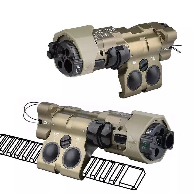 SISTEMA DI PUNTAMENTO MAWL C1 NYLON LASER ROSSO/IR CON LUCE LED/LED IR NERO WADSN