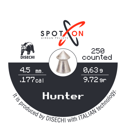 PIOMBINI HUNTER A PUNTA CAL. 4,5/.177 0,63g SPOT ON 250PCS