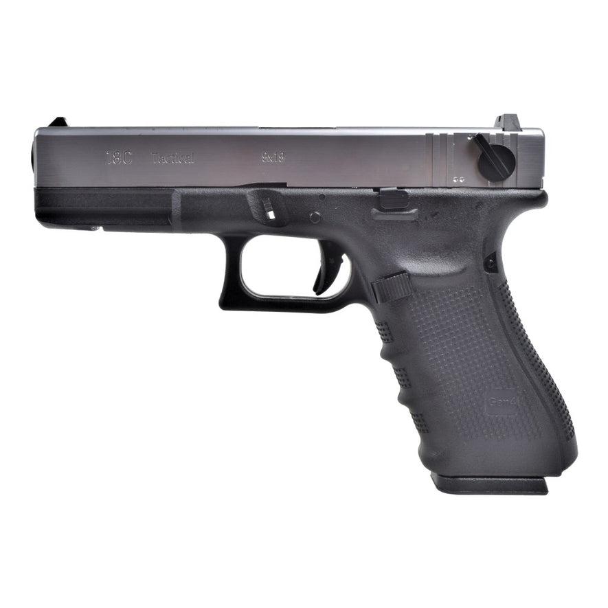 PISTOLA A GAS SCARRELLANTE G18 SILVER WE