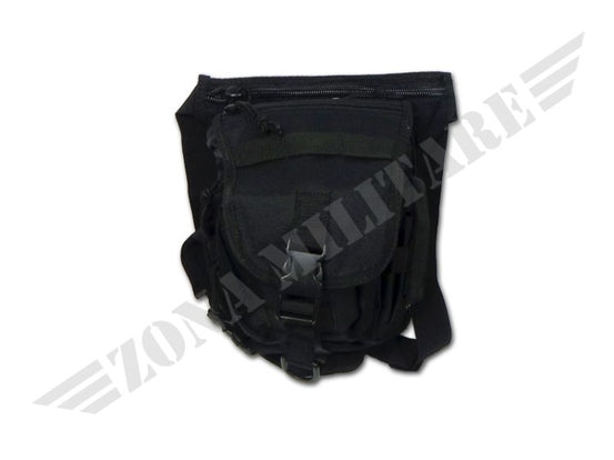 Borsa Cosciale Cargo Con Porta Pistola Nera