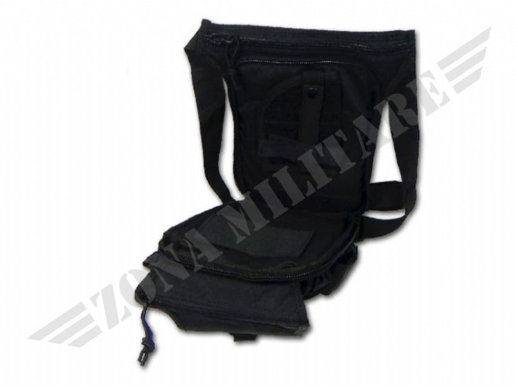 Borsa Cosciale Cargo Con Porta Pistola Nera