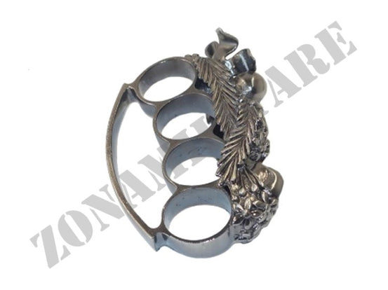 Noccoliera Colore Argento Americana Con Teschio E Fiore