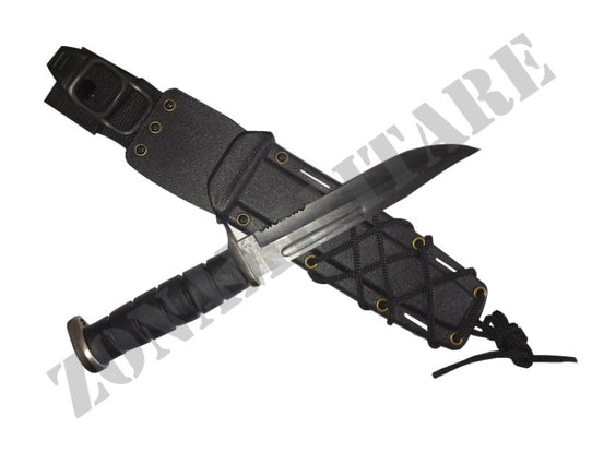 Coltello Combat Fodero In Polimero Da Cintura E Sicura