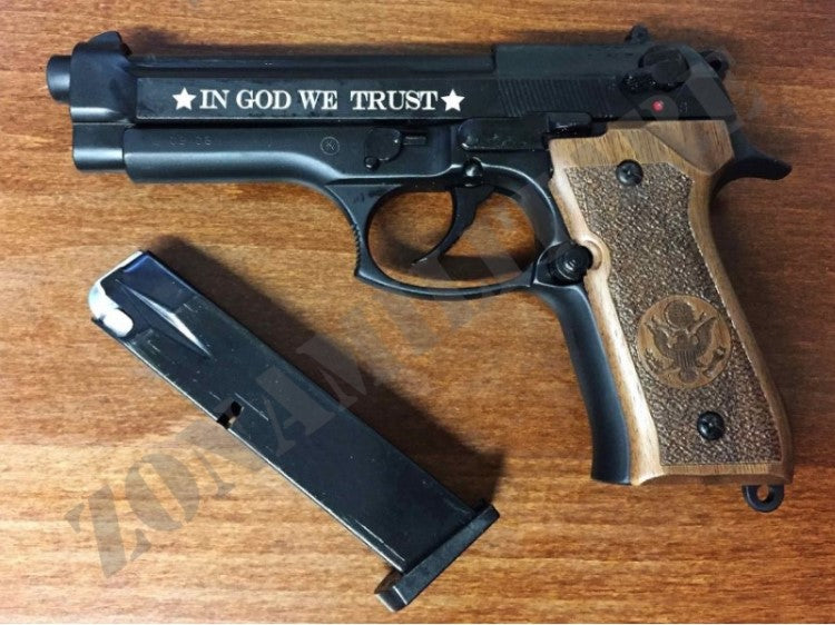Pistola A SALVE MODELLO 92 Auto CAL 9mm "IN GOD WE TRUST" KIMAR