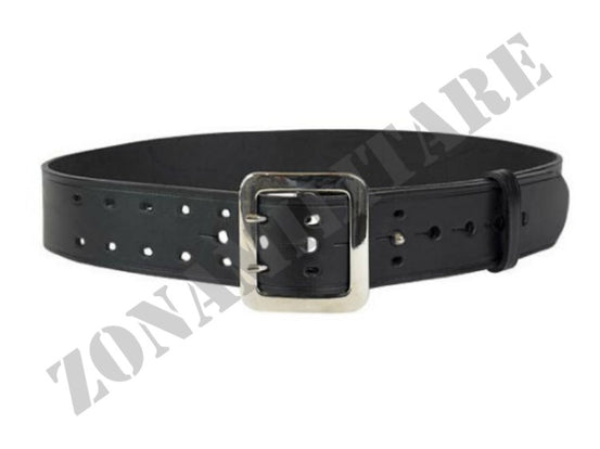 CINTURONE IN CUOIO NERO A TRE FORI CON FIBBIA VEGA HOLSTER