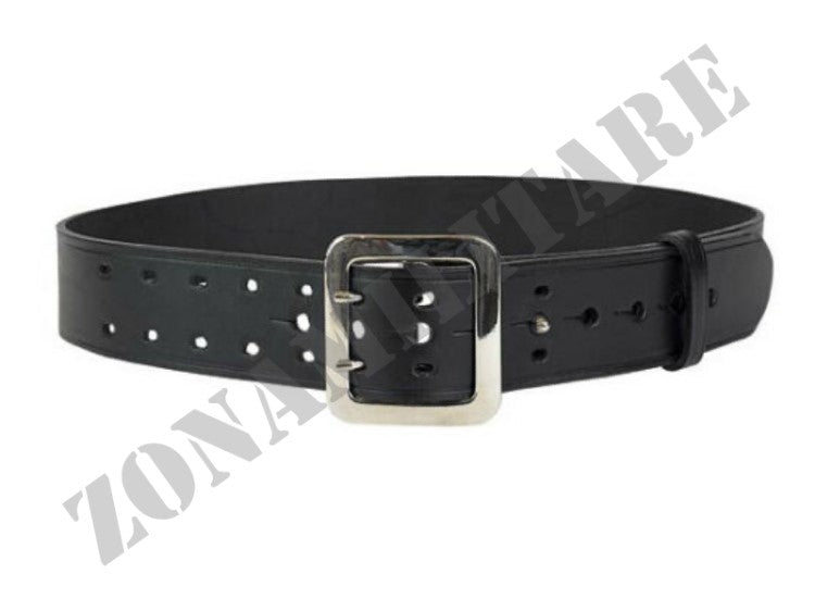 CINTURONE IN CUOIO NERO A TRE FORI CON FIBBIA VEGA HOLSTER