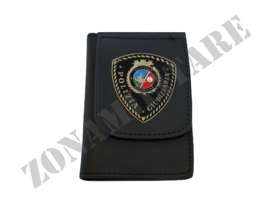 Portafoglio Guardia Costiera In Cuoio Vega Holster Nero