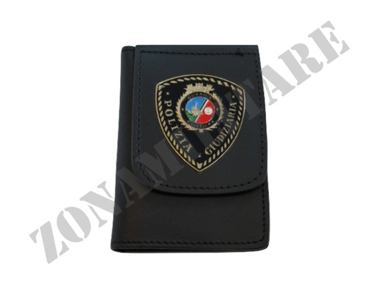 Portafoglio Guardia Costiera In Cuoio Vega Holster Nero