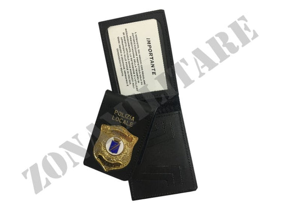 Portafoglio Pattella Estraibile Polizia Locale Con Placca