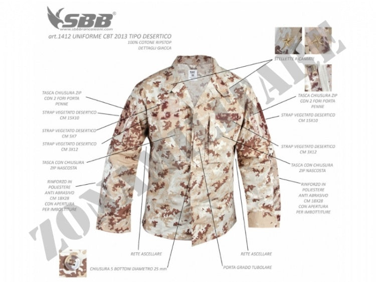 Combat Shirt Vegetata Desertica Italiana Sbb