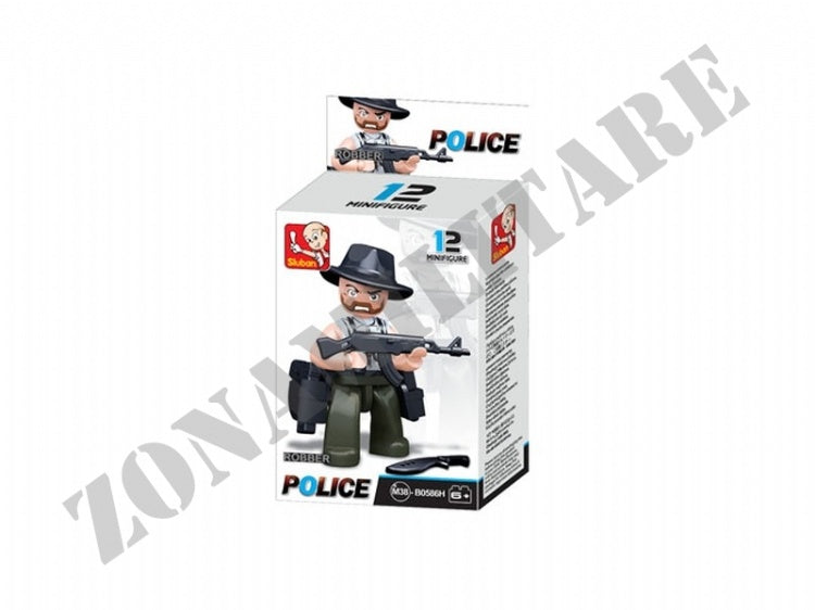 Mini Figures Sluban Set Polizia E Ladri Con Accessori