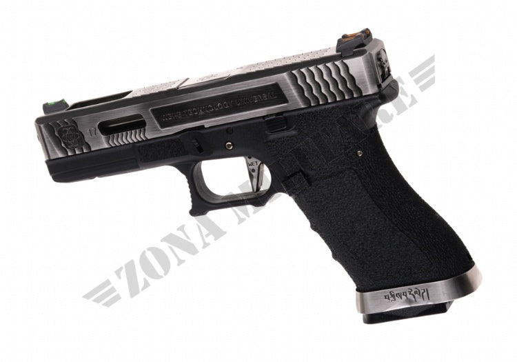 G-Force 17 Sv Silver Barrel Metal Version Black Gbb We