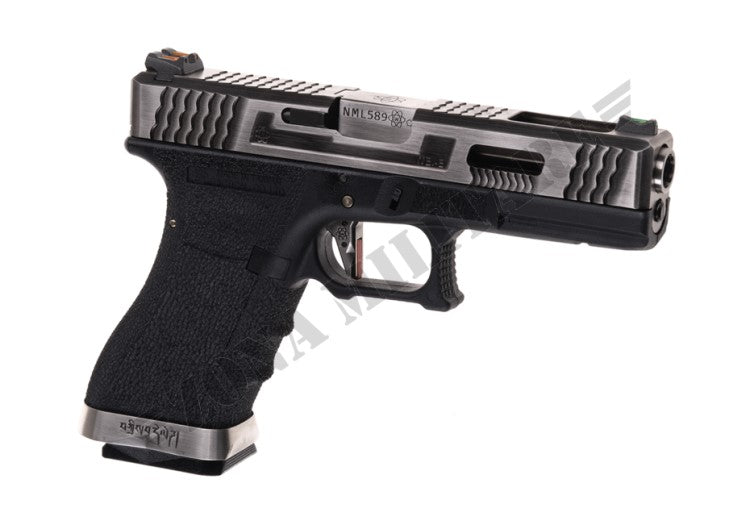 G-Force 17 Sv Silver Barrel Metal Version Black Gbb We