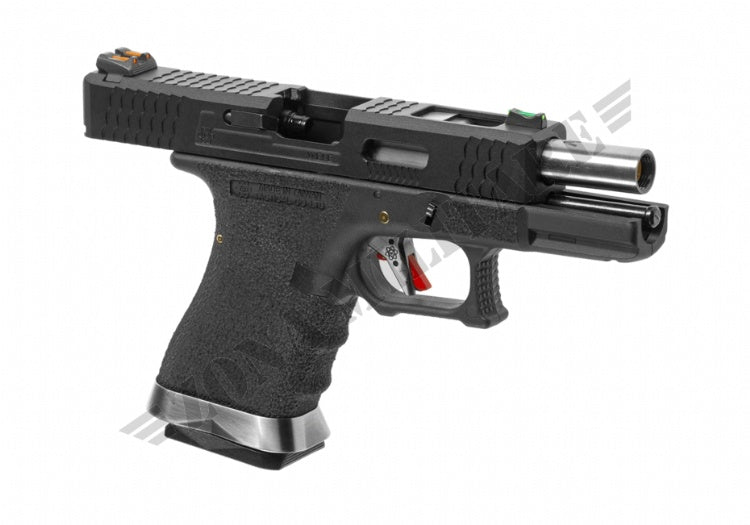 PISTOLA G-FORCE 19 FULL METAL NERA CON CANNA ARGENTATA GBB WE